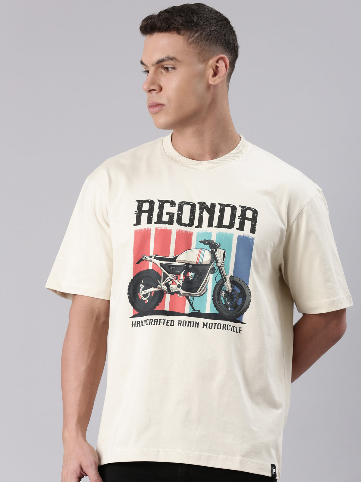 TVS Lifestyle 100% Cotton Oversized Graphic T-shirt for Men | Premium 220 GSM Heavyweight Tee with Relaxed Fit | Soft Cotton Oversized T Shirt for Boys | Durable Ribbed Neckline Streetwear Style